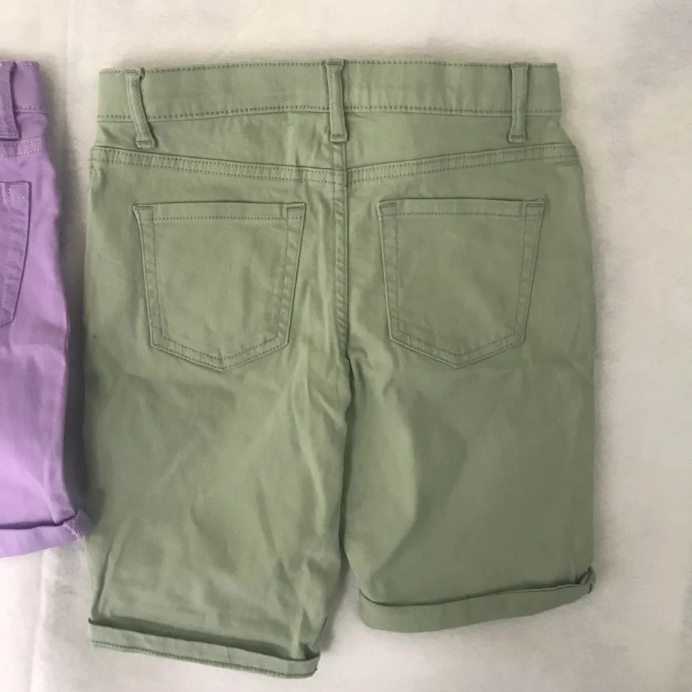 Lilac and Sage Casual Roll-Cuff Shorts - 2 Pairs